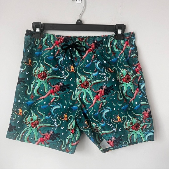 **SOLD** CULPRIT MENS SWIM TRUNKS: GET IT KRAKEN. SIZE LG 🔴 - Picture 4 of 13